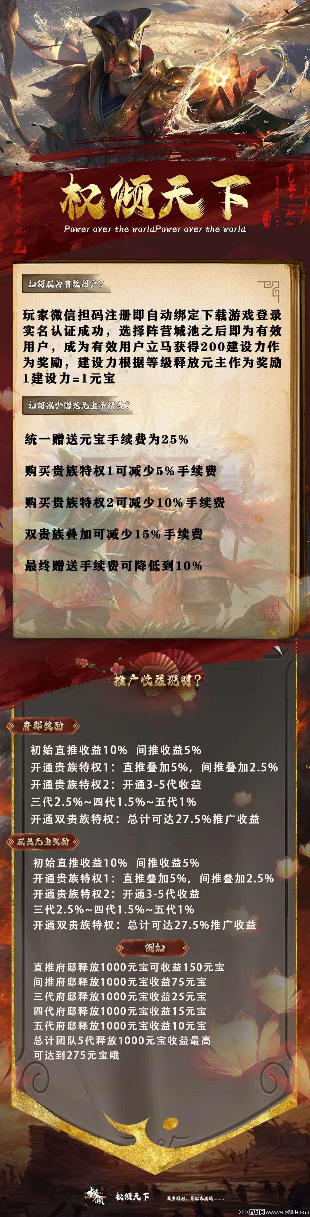 权倾天下，开盘元宝价格高，玩法超级简单，每日府邸5个广告领取1元宝(3)