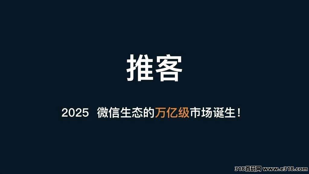 微信推客小程序，2025年最好的轻创业项目(1)